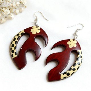 Hot Sale Painting Wood Earrings Best Quality